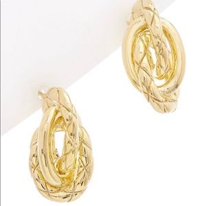 Judith Ripka Aura 14 kt over sterling love knot braided studs